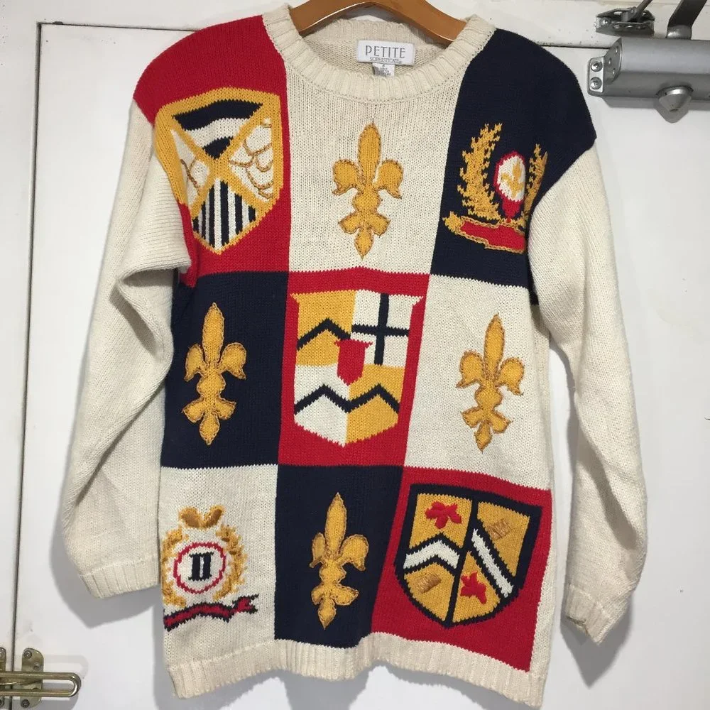 VINTAGE PETITE SOPHISTICATE EMBROIDERED SWEATERS SIZE 8P - Picture 4 of 7